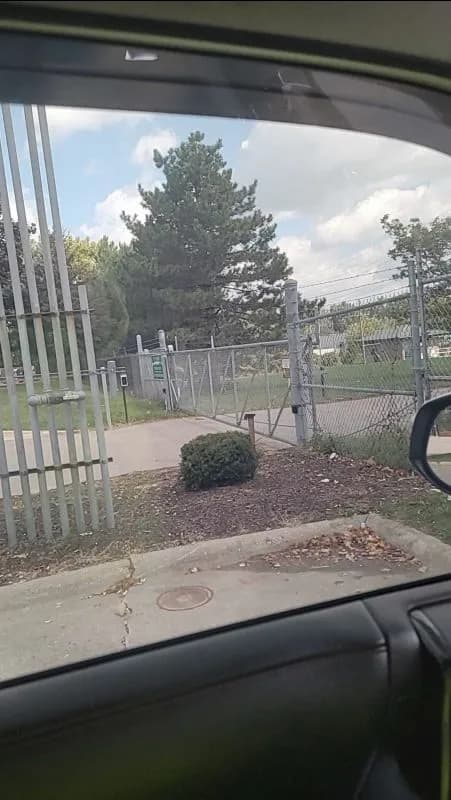 Interior view looking through tinted window